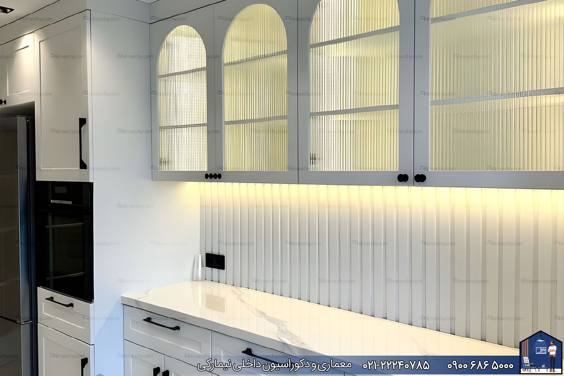 Nimarchy.com - کابینت آشپزخانه واناچای با رنگ پلی اورتان پروژه میرداماد