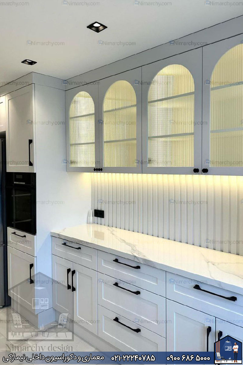 Nimarchy.com - کابینت آشپزخانه واناچای با رنگ پلی اورتان پروژه میرداماد