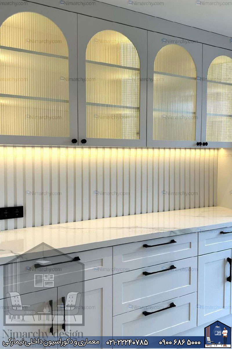 Nimarchy.com - کابینت آشپزخانه واناچای با رنگ پلی اورتان پروژه میرداماد