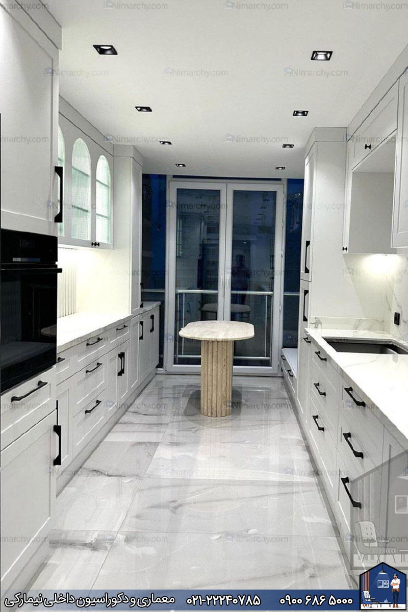 Nimarchy.com - کابینت آشپزخانه واناچای با رنگ پلی اورتان پروژه میرداماد
