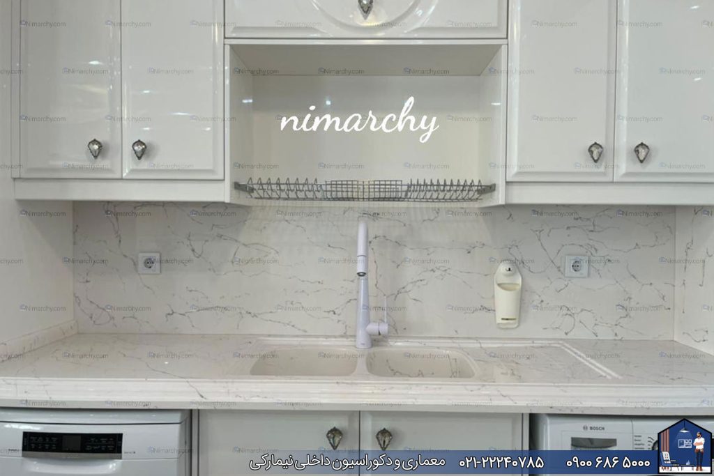Nimarchy.com - کابینت آشپزخانه پولیشی و سنگ کورین پروژه دولت