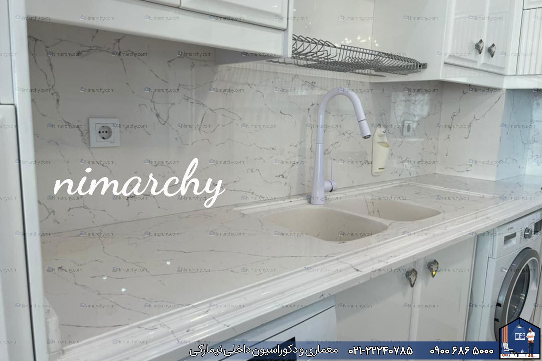 Nimarchy.com - کابینت آشپزخانه پولیشی و سنگ کورین پروژه دولت