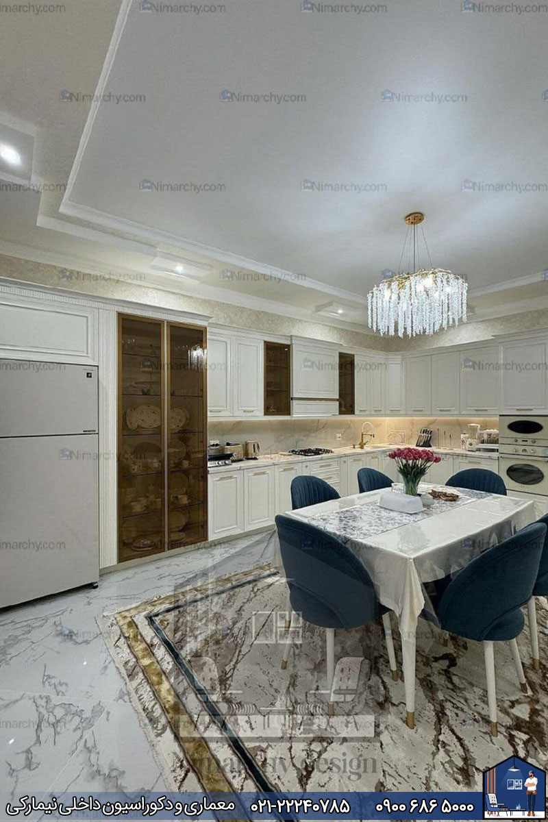 Nimarchy.com - کابینت نئوکلاسیک آشپزخانه پروژه عباس آباد