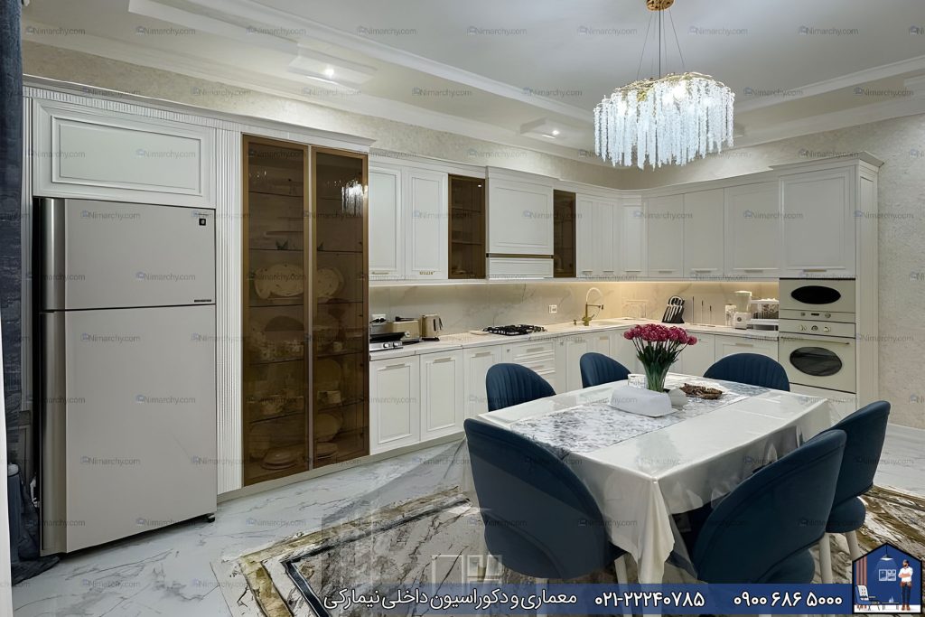 Nimarchy.com - کابینت نئوکلاسیک آشپزخانه پروژه عباس آباد
