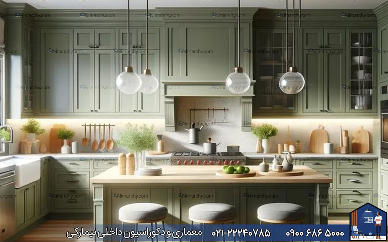 nimarchy.com - کابینت نئوکلاسیک سبز