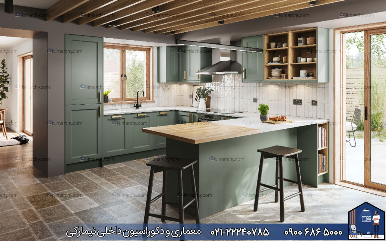 nimarchy.com - کابینت نئوکلاسیک سبز