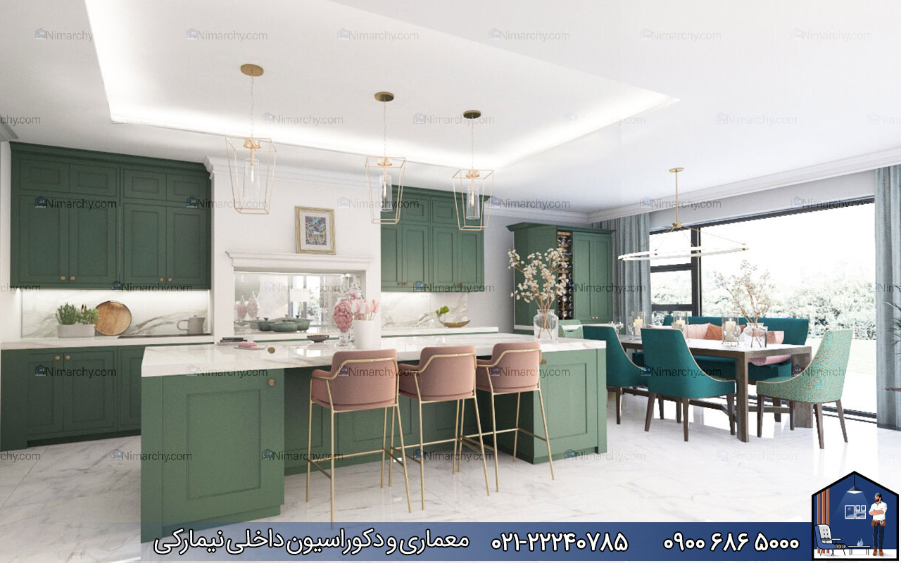 nimarchy.com - کابینت نئوکلاسیک سبز