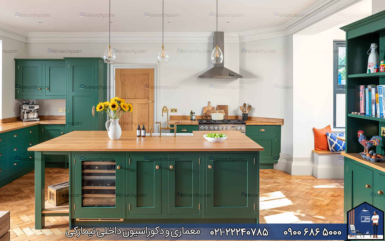 nimarchy.com - کابینت نئوکلاسیک سبز