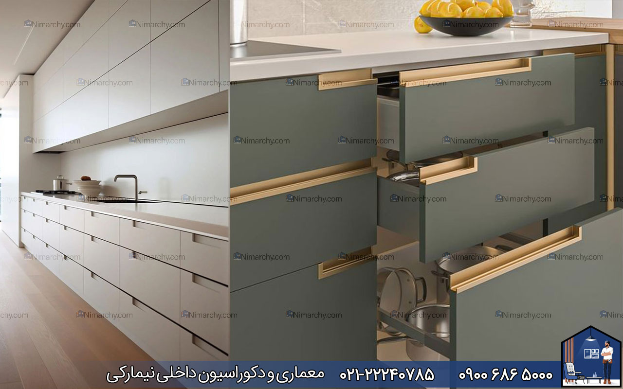 nimarchy.com - کابینت مدرن دستگیره مخفی