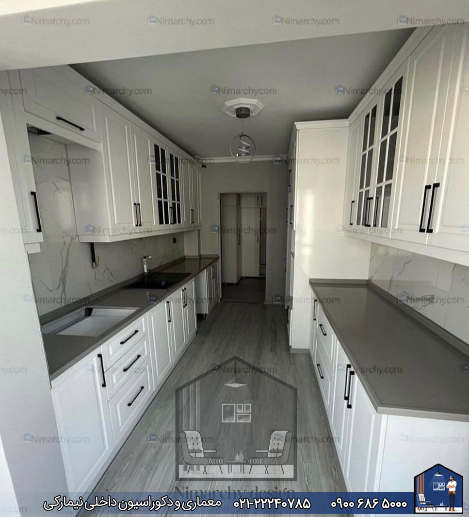 Nimarchy.com - کابینت آشپزخانه نئوکلاسیک سوپرمات پروژه ستارخان