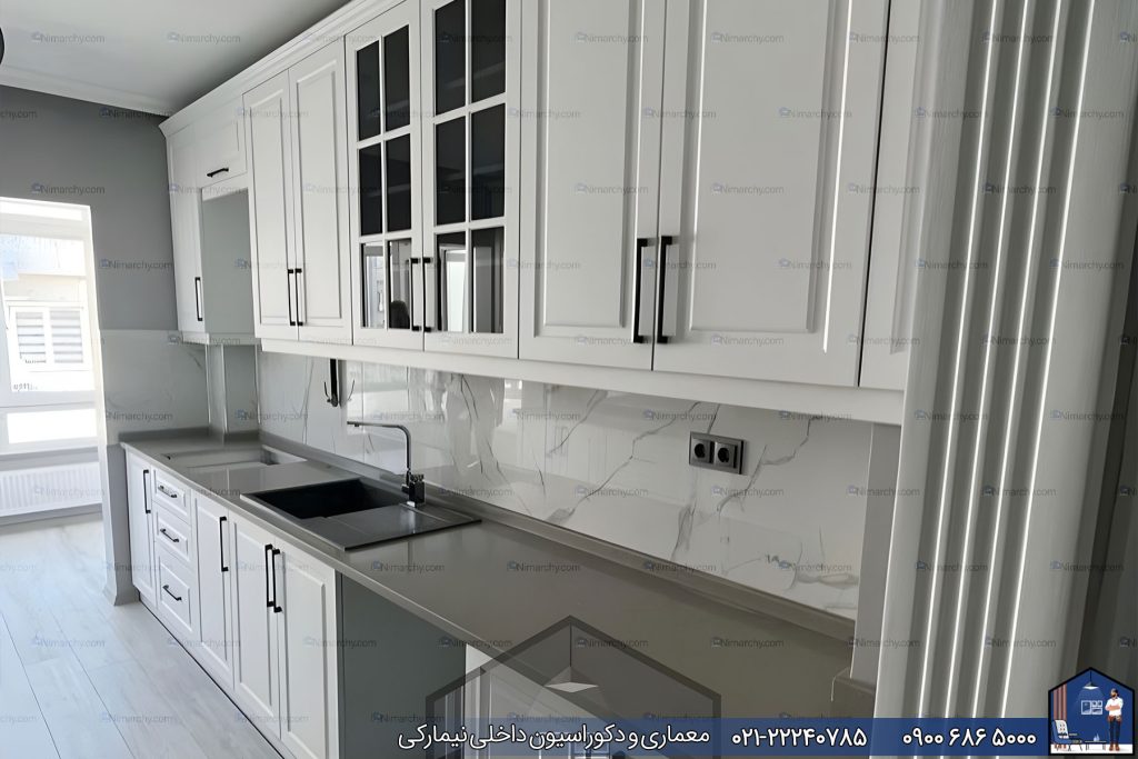 Nimarchy.com - کابینت آشپزخانه نئوکلاسیک سوپرمات پروژه ستارخان