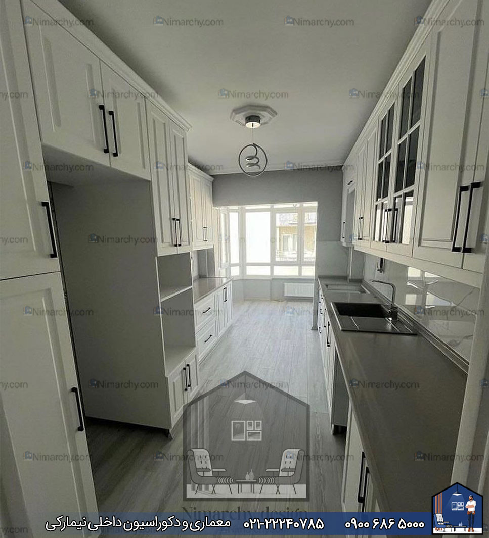 Nimarchy.com - کابینت آشپزخانه نئوکلاسیک سوپرمات پروژه ستارخان