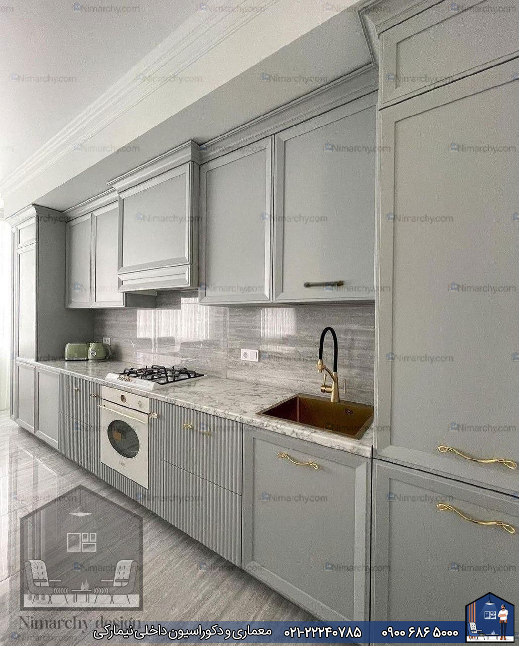 Nimarchy.com - کابینت آشپزخانه نئوکلاسیک پروژه اراک