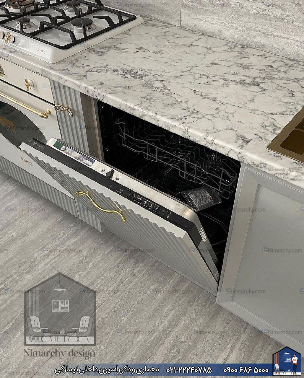 Nimarchy.com - کابینت آشپزخانه نئوکلاسیک پروژه اراک