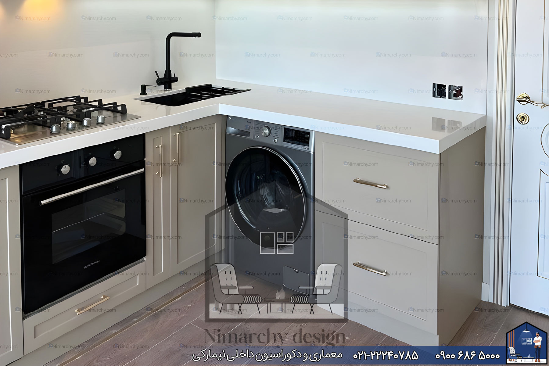 Nimarchy.com - کابینت آشپزخانه نئوکلاسیک پروژه نور