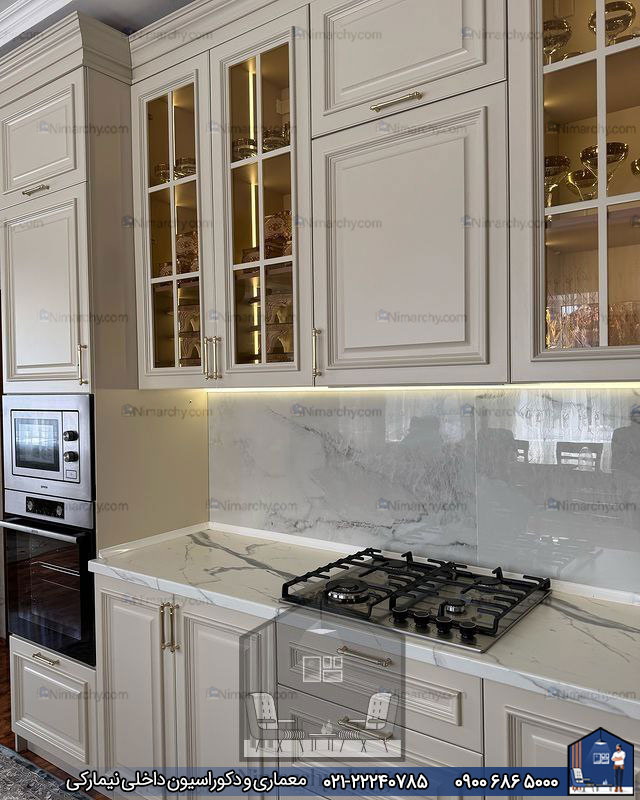 Nimarchy.com - کابینت آشپزخانه نئوکلاسیک (پلی اورتان) پروژه سیرجان