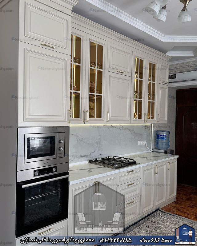 Nimarchy.com - کابینت آشپزخانه نئوکلاسیک (پلی اورتان) پروژه سیرجان