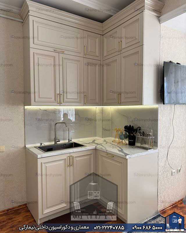 Nimarchy.com - کابینت آشپزخانه نئوکلاسیک (پلی اورتان) پروژه سیرجان