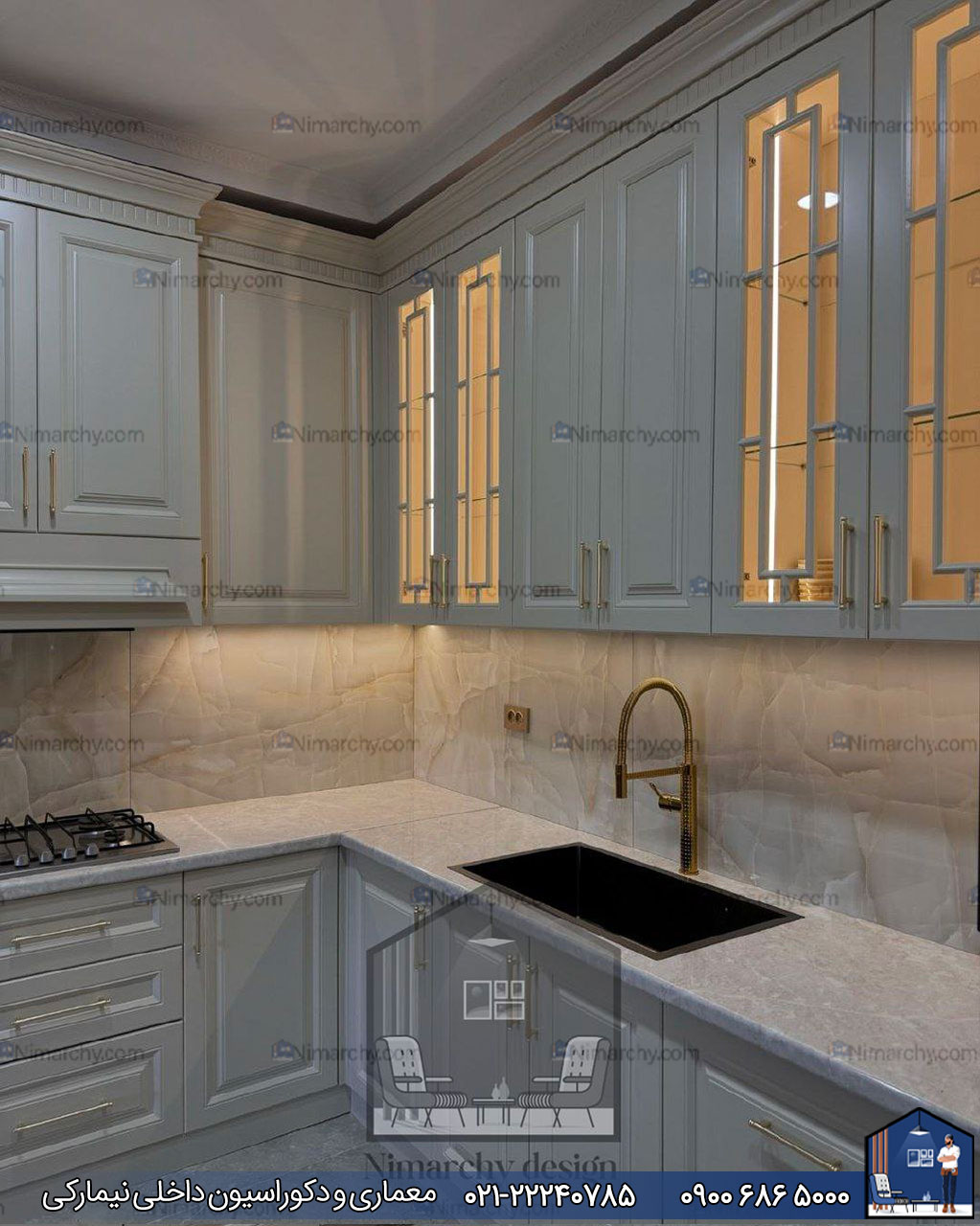 Nimarchy.com - کابینت آشپزخانه کلاسیک پروژه اصفهان