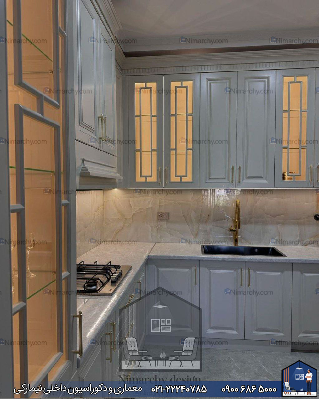 Nimarchy.com - کابینت آشپزخانه کلاسیک پروژه اصفهان