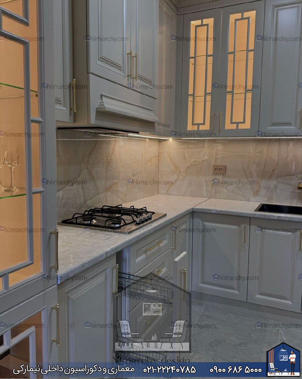 Nimarchy.com - کابینت آشپزخانه کلاسیک پروژه اصفهان