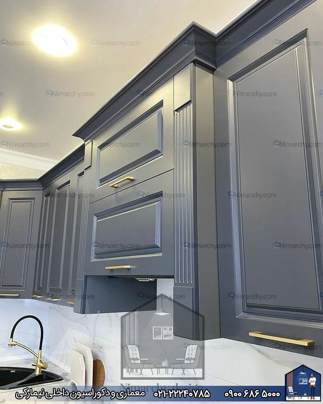 Nimarchy.com - کابینت نئوکلاسیک با رنگ خاص پروژه کامرانیه