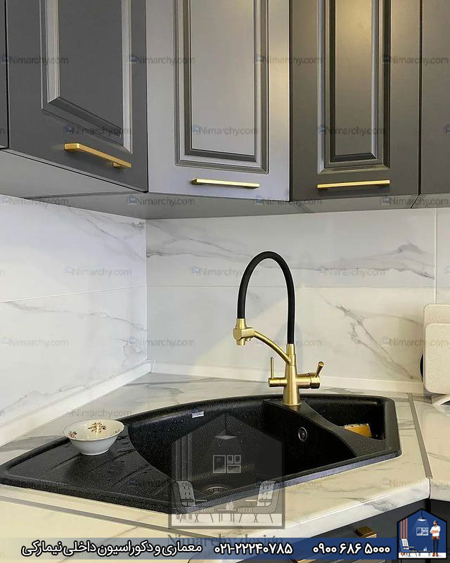 Nimarchy.com - کابینت نئوکلاسیک با رنگ خاص پروژه کامرانیه