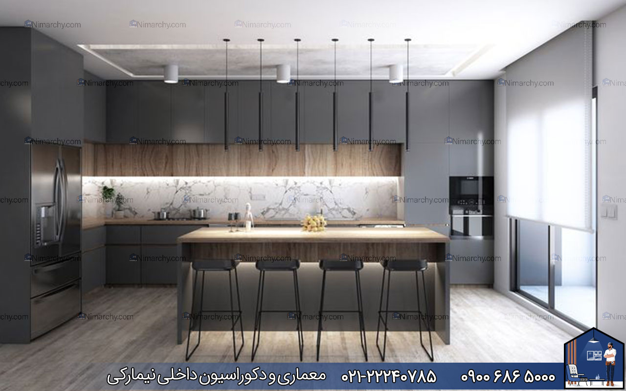 nimarchy.com - کابینت مدرن با جزیره