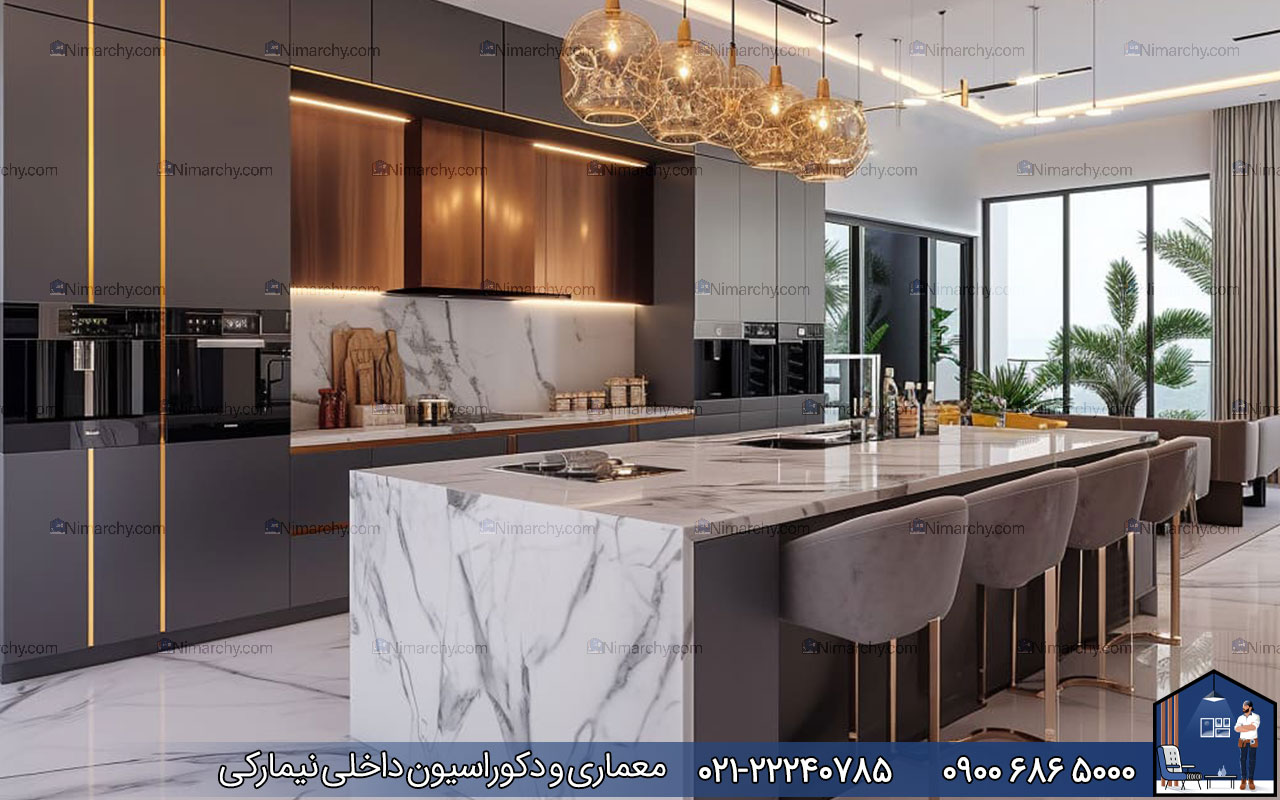 nimarchy.com - کابینت مدرن با جزیره