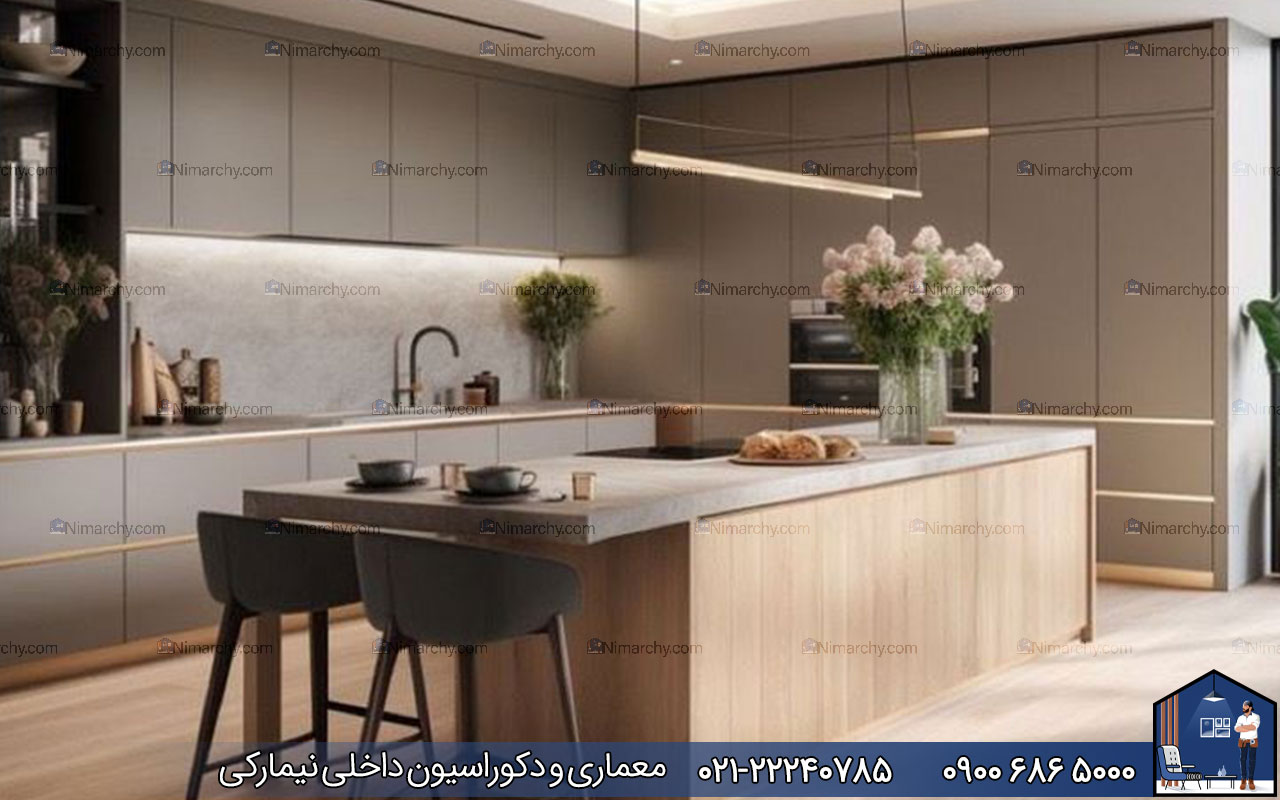 nimarchy.com - کابینت مدرن با جزیره