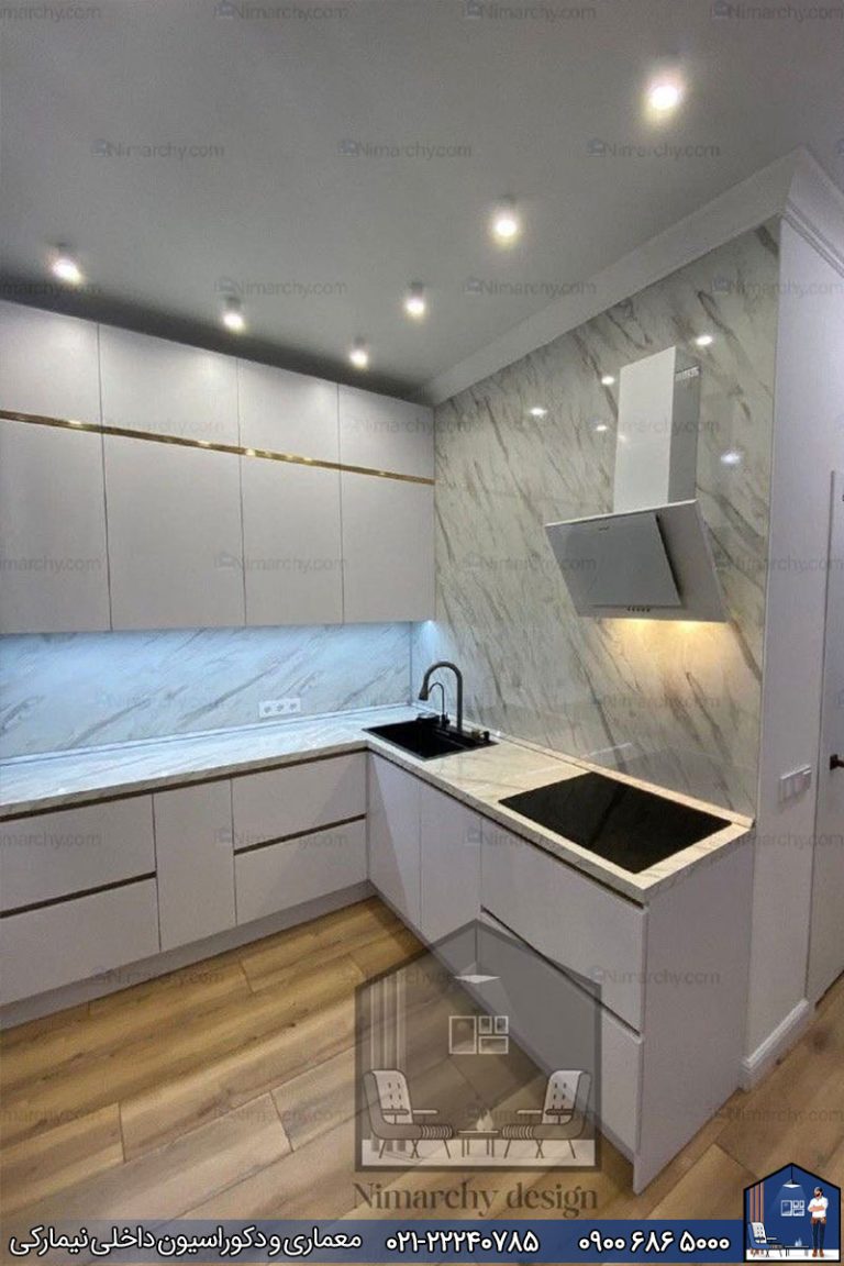Nimarchy.com - کابینت آشپزخانه مدرن با تسمه استیل