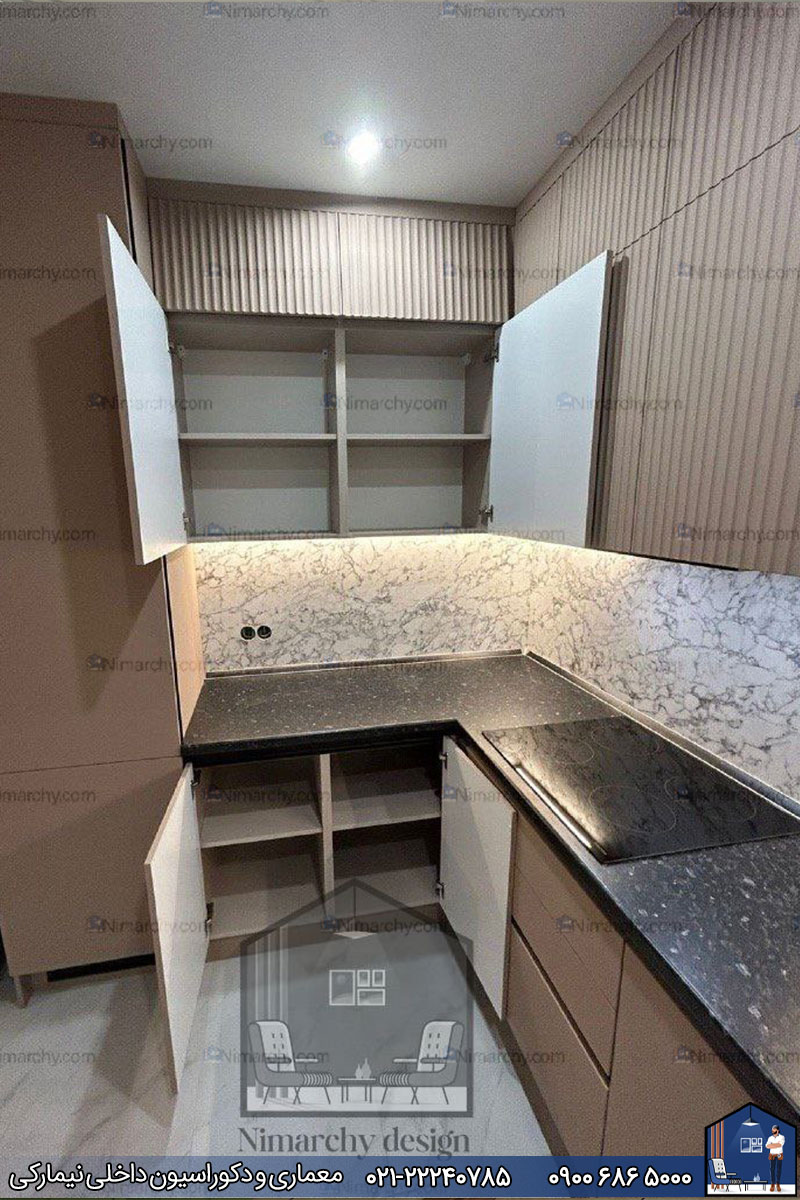Nimarchy.com - کابینت آشپزخانه پلی اورتان مدرن نیمارکی