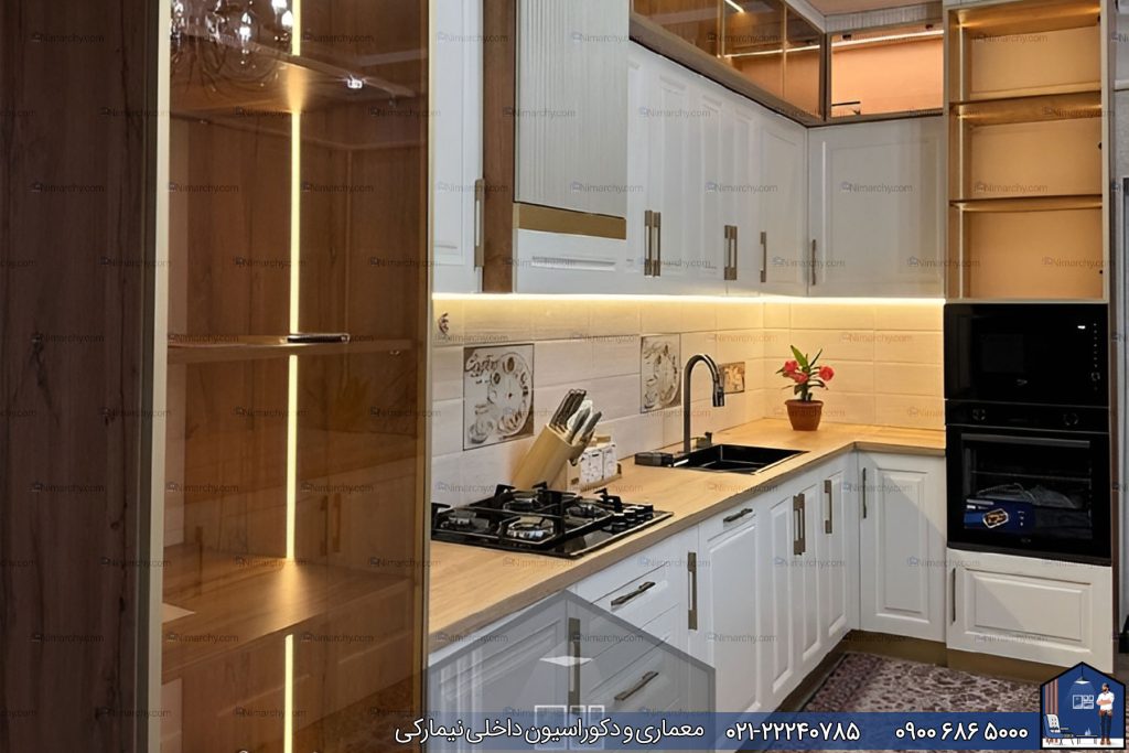 Nimarchy.com - کابینت اشپزخانه پلی اورتان پروژه نیمارکی در قم