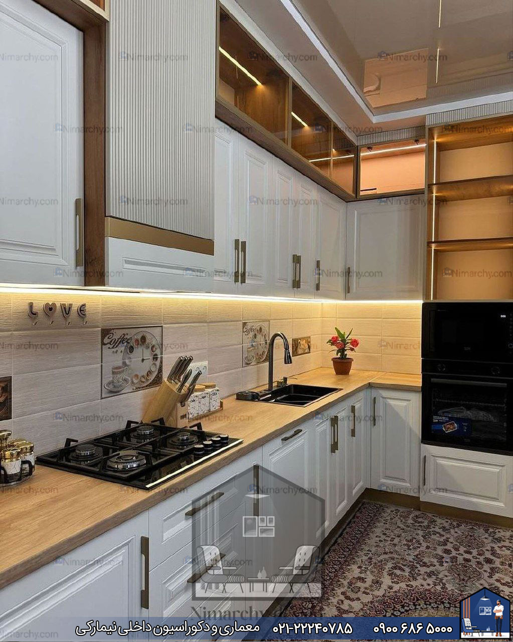 Nimarchy.com - کابینت اشپزخانه پلی اورتان پروژه نیمارکی در قم