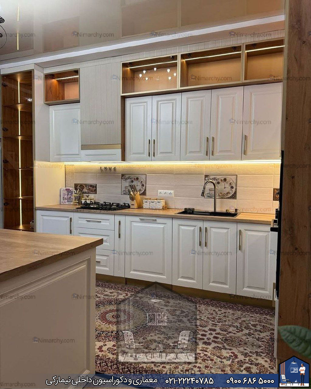Nimarchy.com - کابینت اشپزخانه پلی اورتان پروژه نیمارکی در قم
