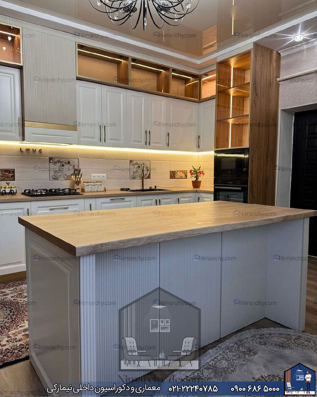 Nimarchy.com - کابینت اشپزخانه پلی اورتان پروژه نیمارکی در قم