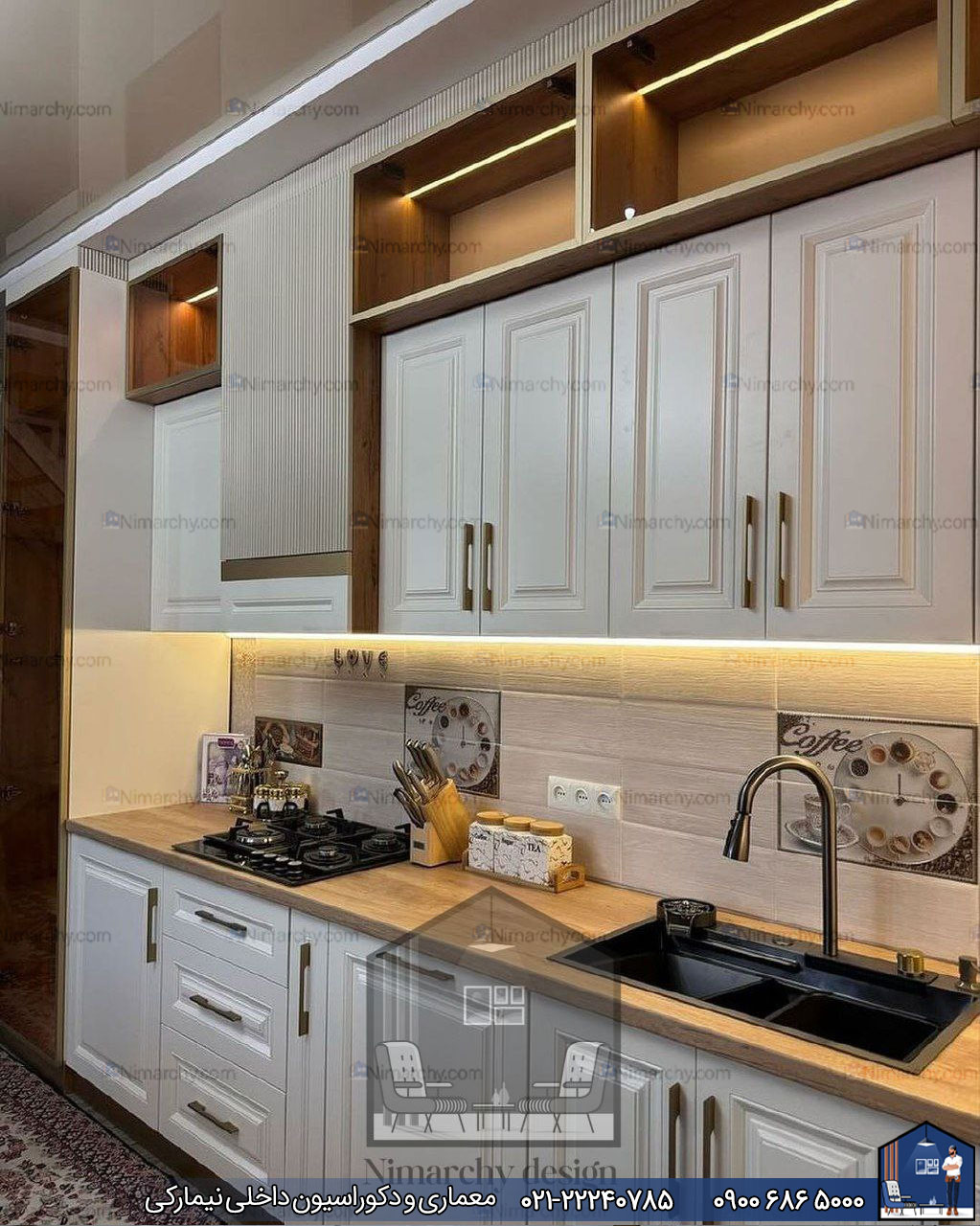 Nimarchy.com - کابینت اشپزخانه پلی اورتان پروژه نیمارکی در قم
