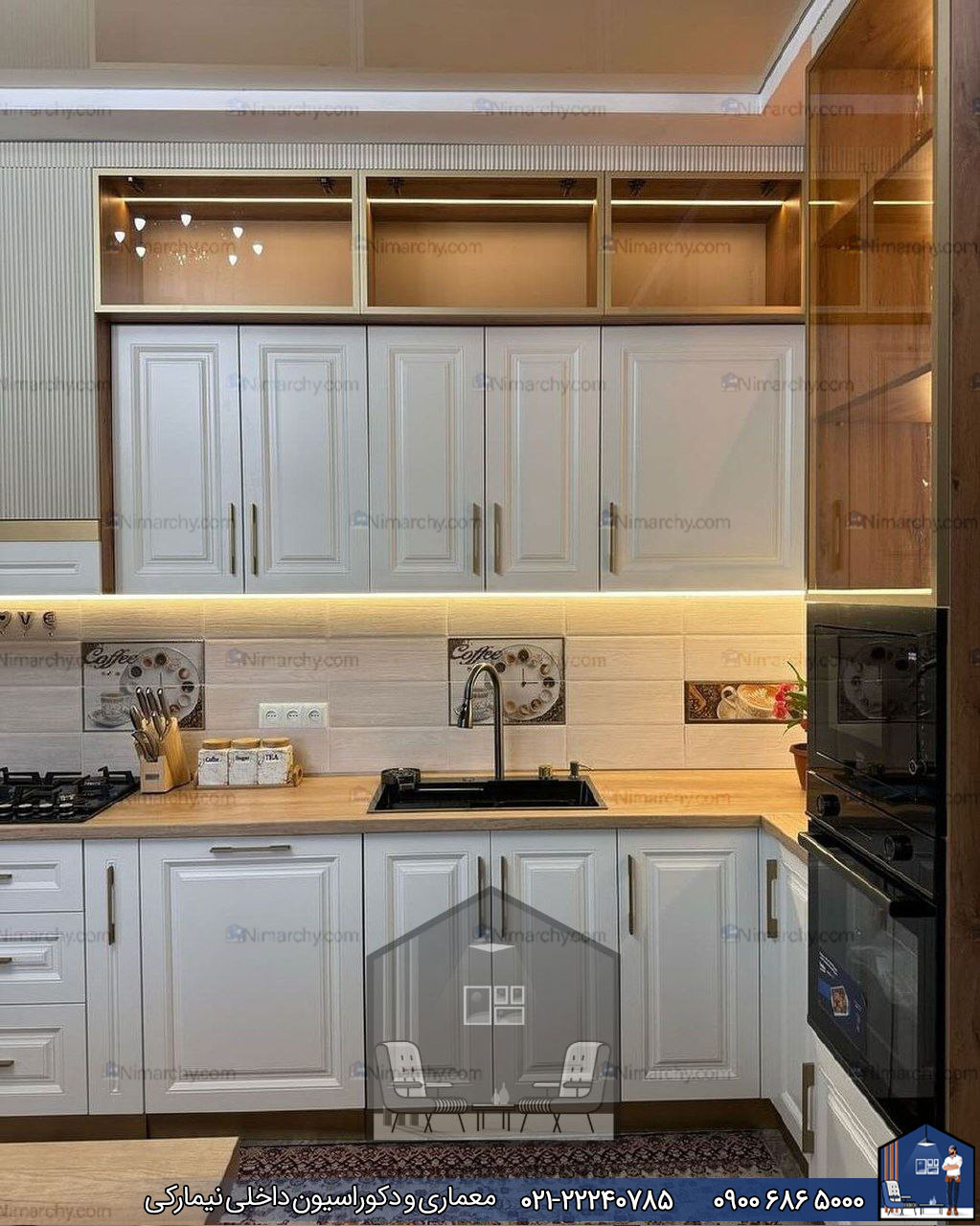 Nimarchy.com - کابینت اشپزخانه پلی اورتان پروژه نیمارکی در قم