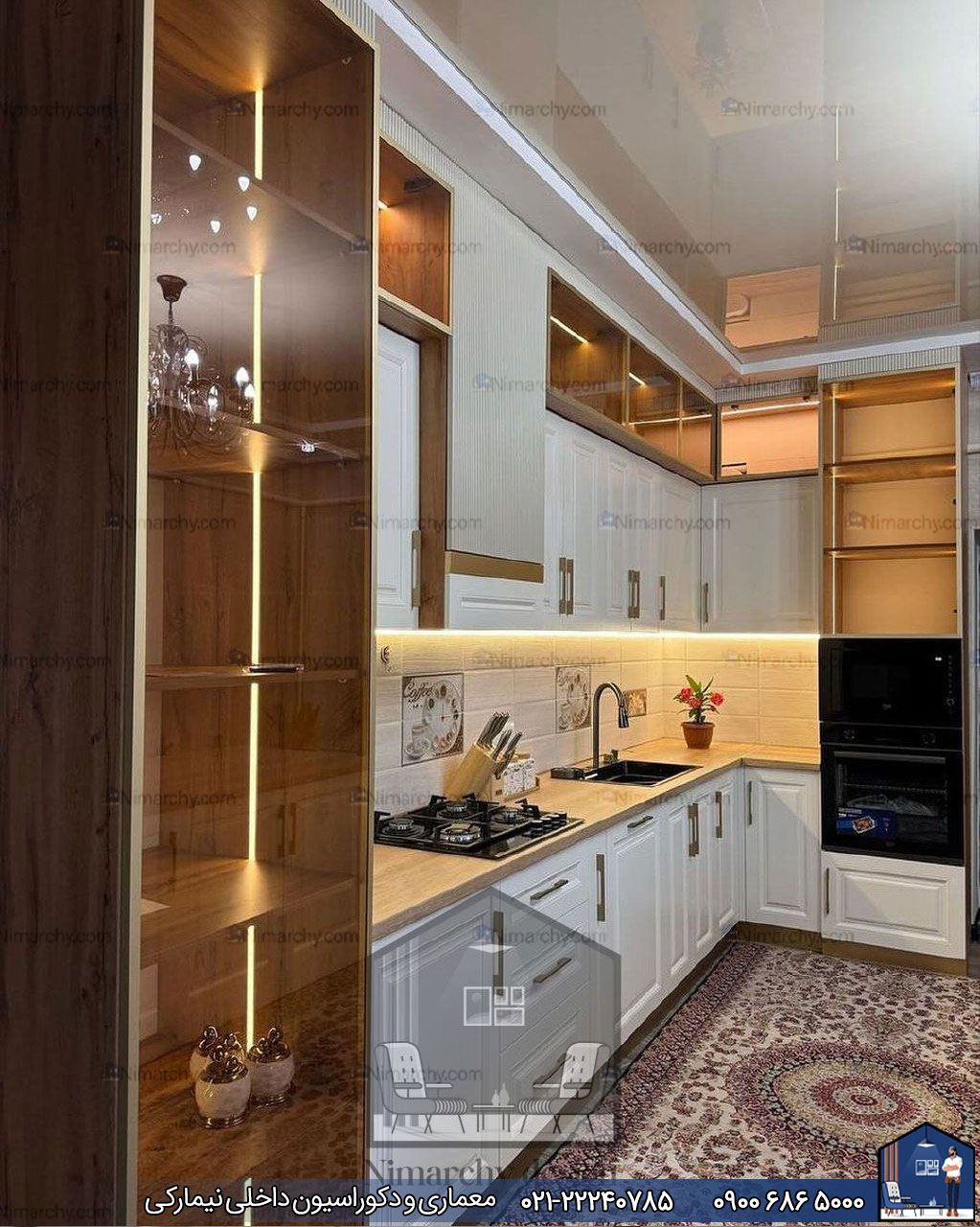 Nimarchy.com - کابینت اشپزخانه پلی اورتان پروژه نیمارکی در قم