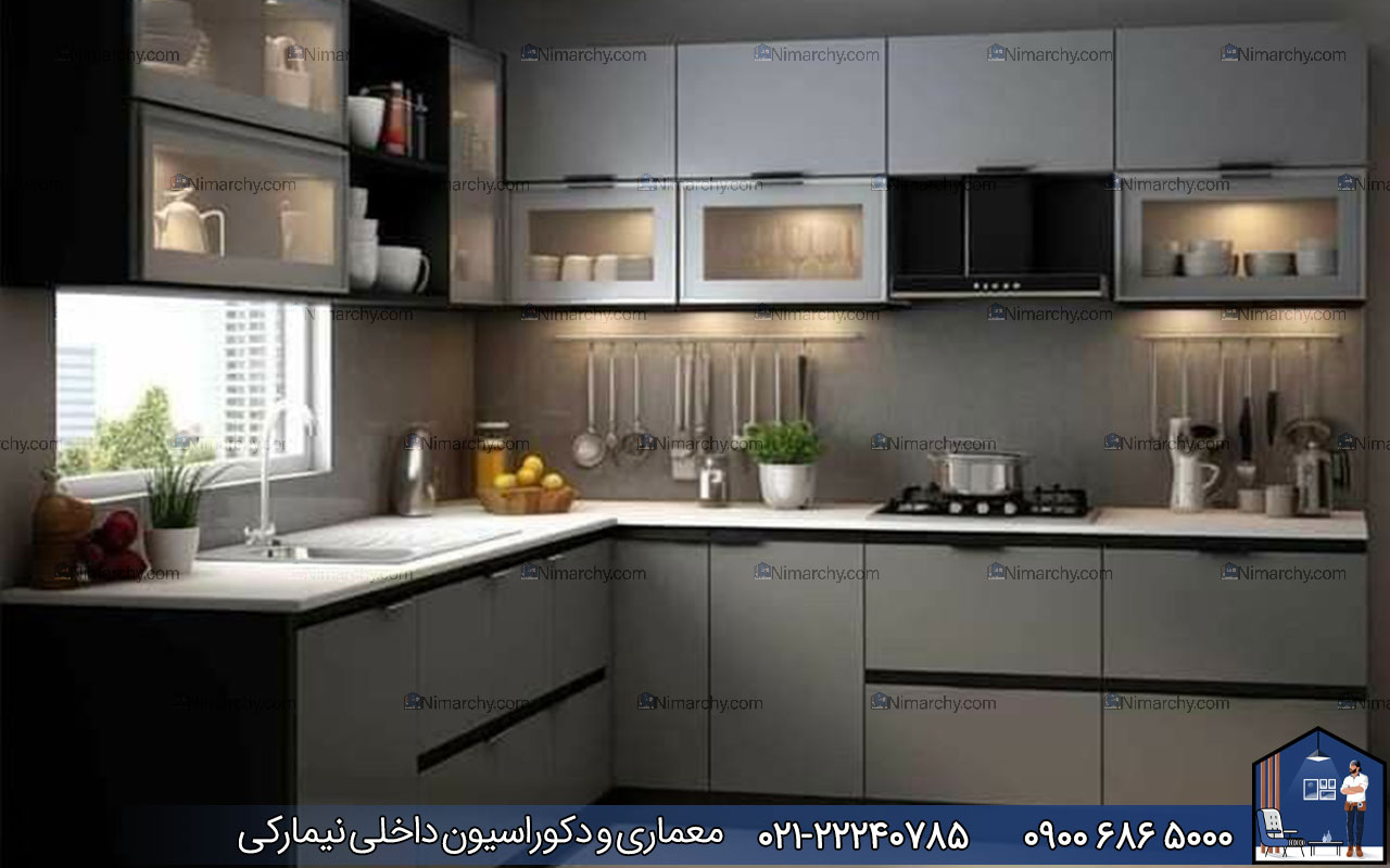 nimarchy.com - کابینت مدرن برای آشپزخانه پنجره دار