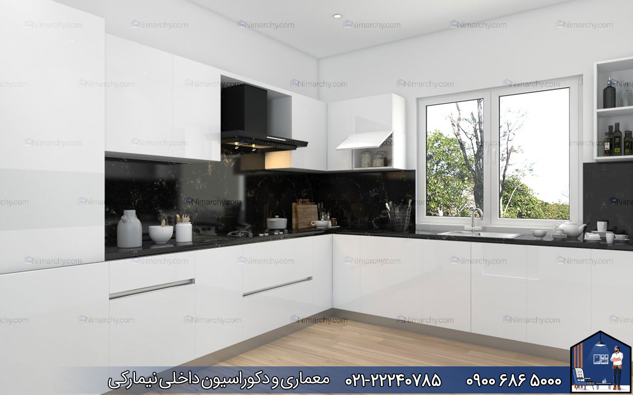 nimarchy.com - کابینت مدرن برای آشپزخانه پنجره دار