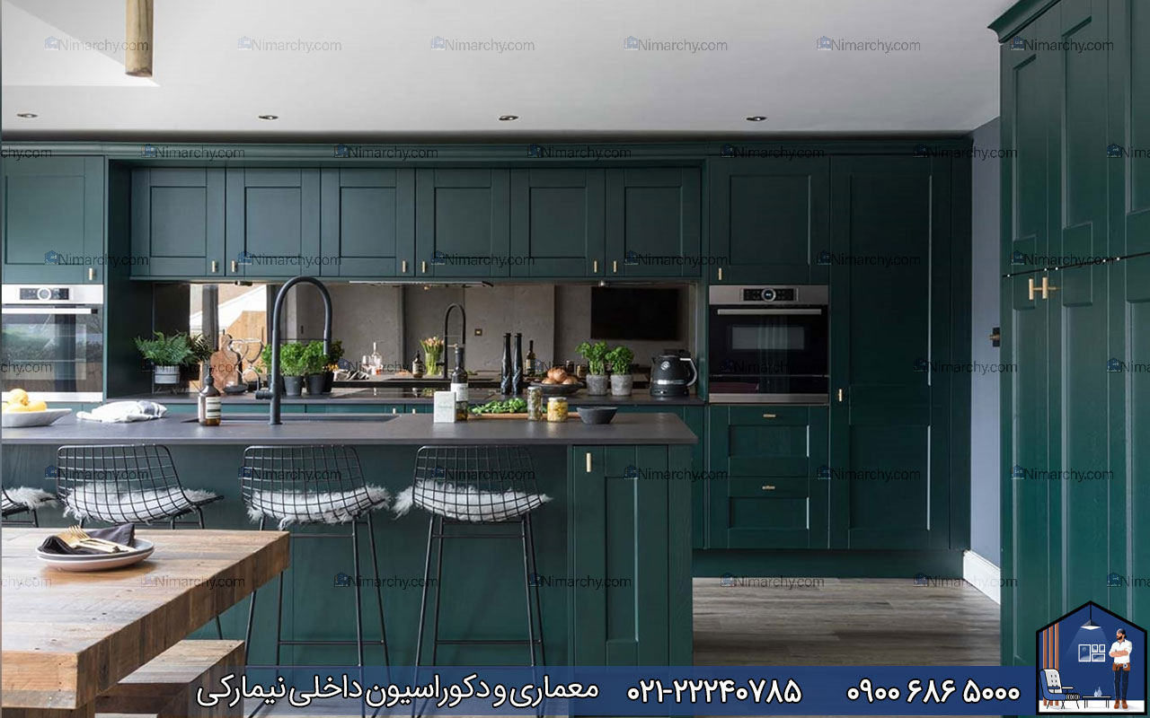 nimarchy.com - کابینت نئوکلاسیک با جزیره