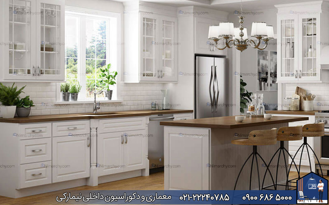 nimarchy.com - کابینت نئوکلاسیک با جزیره