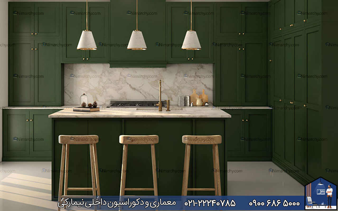 nimarchy.com - کابینت نئوکلاسیک با جزیره