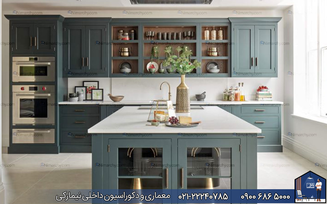 nimarchy.com - کابینت نئوکلاسیک با جزیره