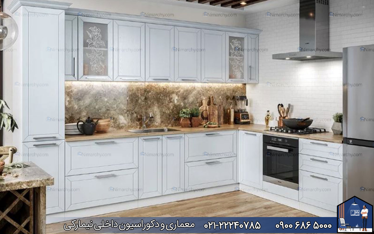 nimarchy.com - کابینت نئوکلاسیک با صفحه چوب