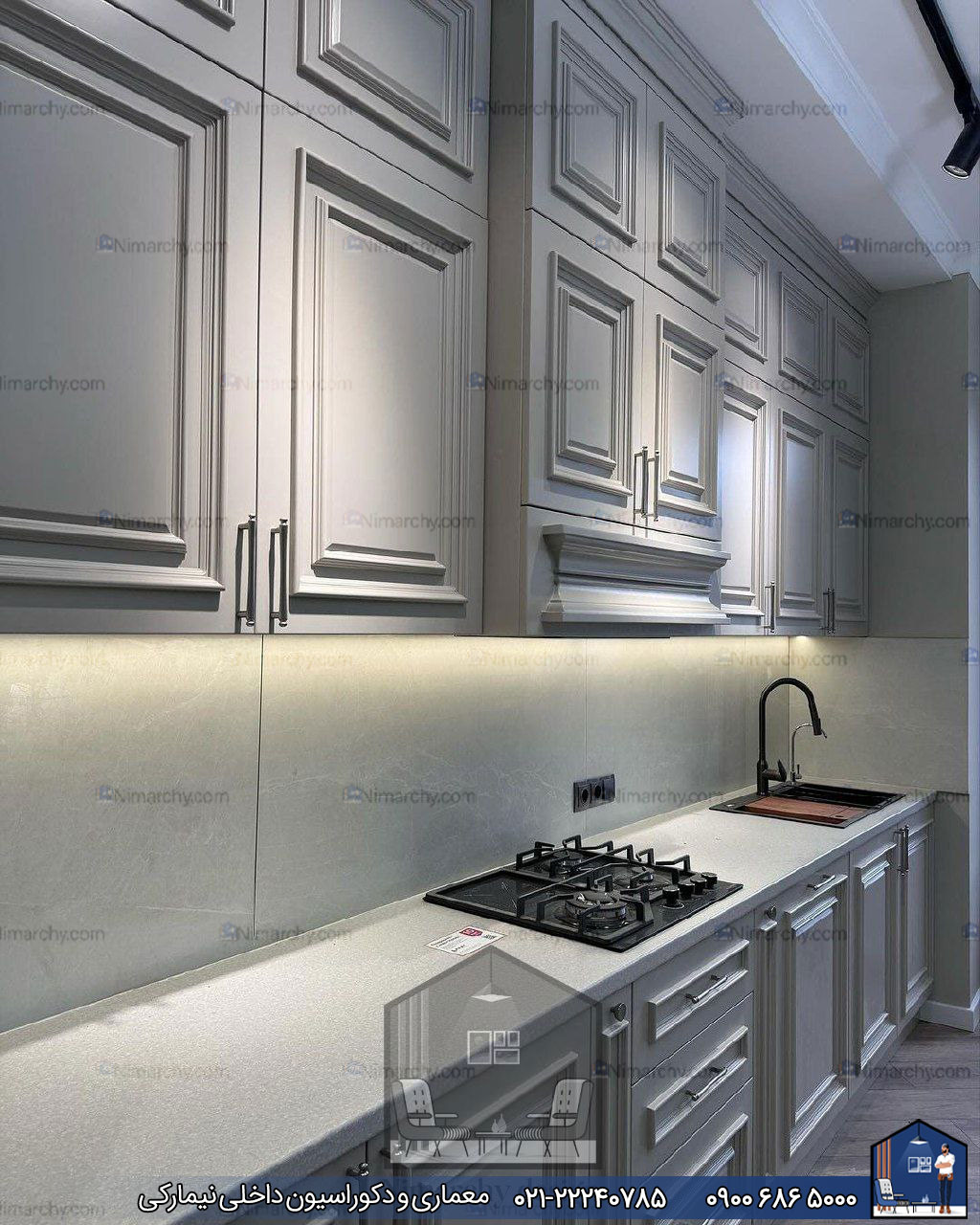 Nimarchy.com - کابینت آشپزخانه نئوکلاسیک پروژه نیمارکی در گرگان 