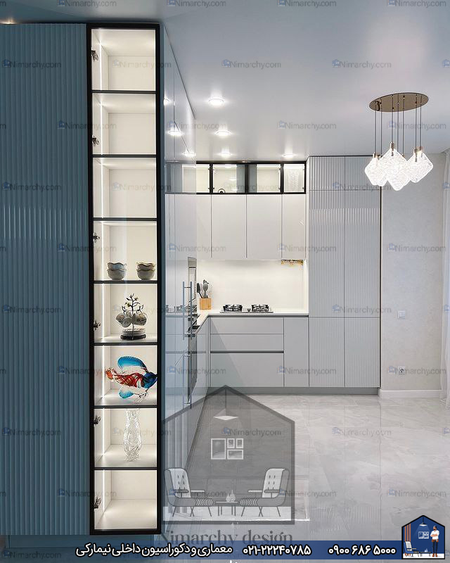 Nimarchy.com - کابینت آشپزخانه هایگلاس AGT پاسداران پروژه نیمارکی
