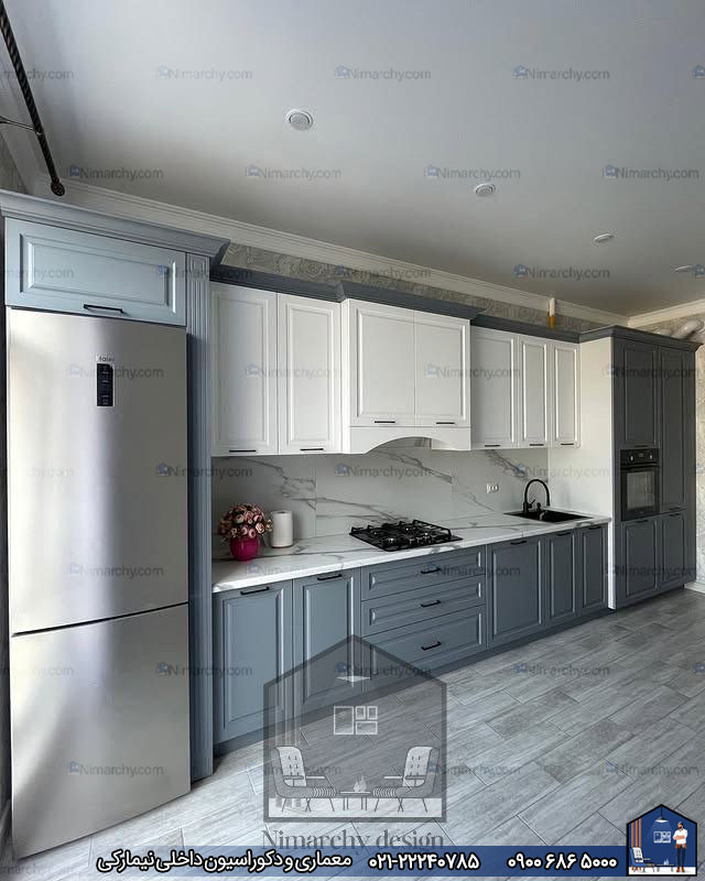 Nimarchy.com - کابینت نئوکلاسیک دو رنگ پلی اورتان ورامین