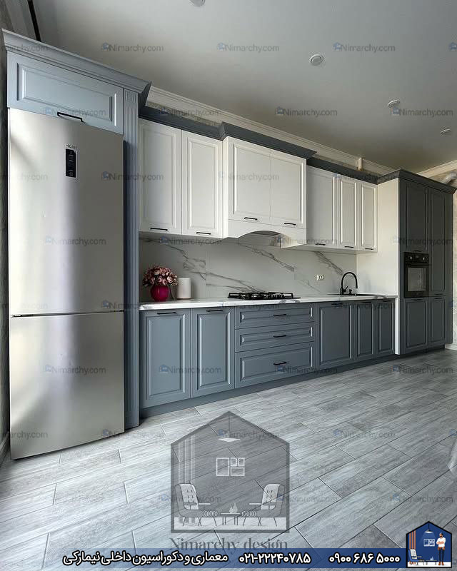 Nimarchy.com - کابینت نئوکلاسیک دو رنگ پلی اورتان ورامین